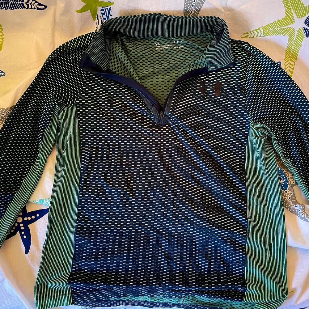 Spyder Boys Green/Black L Shirt, 1/4 zip, Rarey Worn, Like New